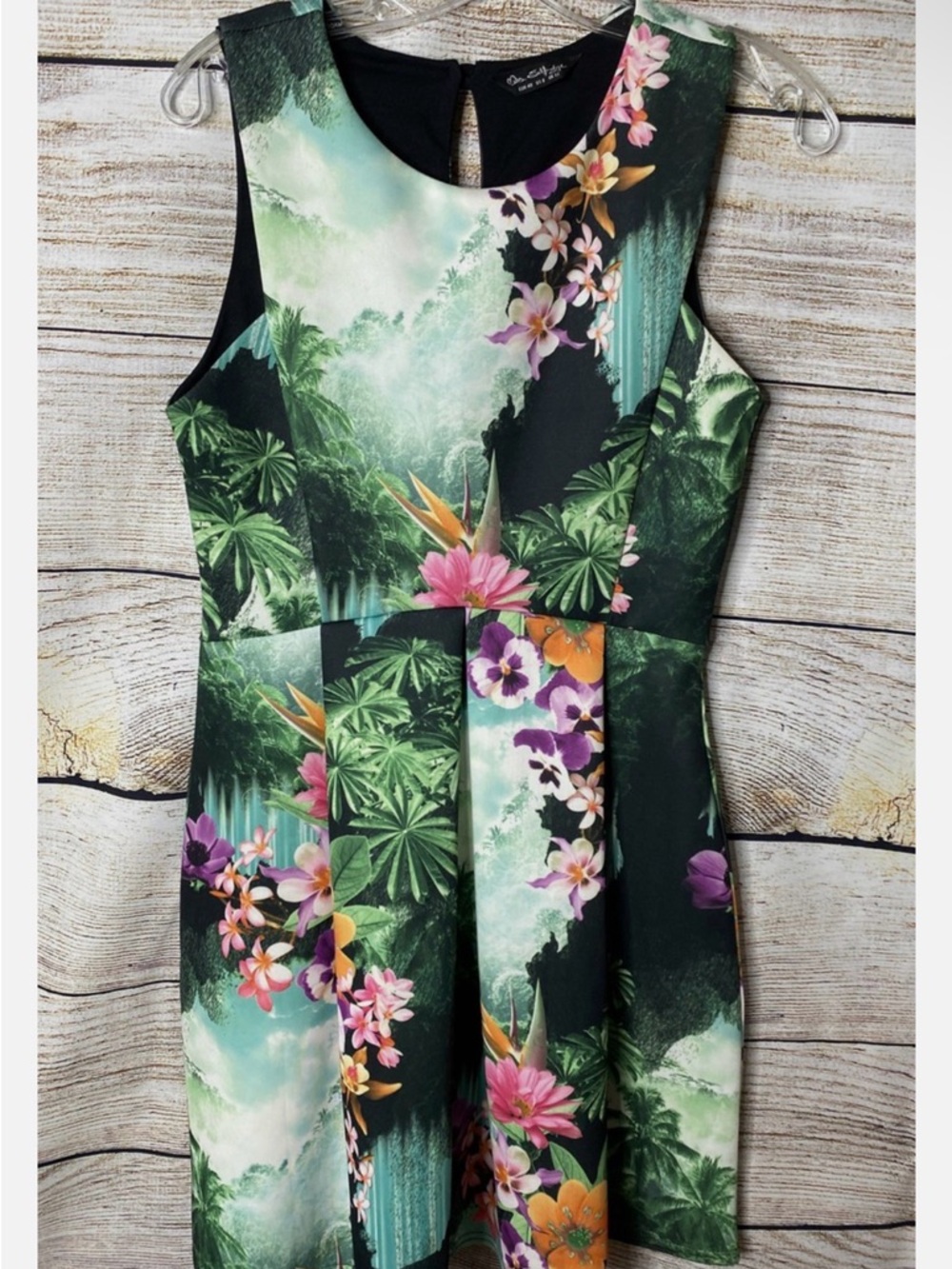 Miss Selfridge Orange, Purple & Green Floral Dress